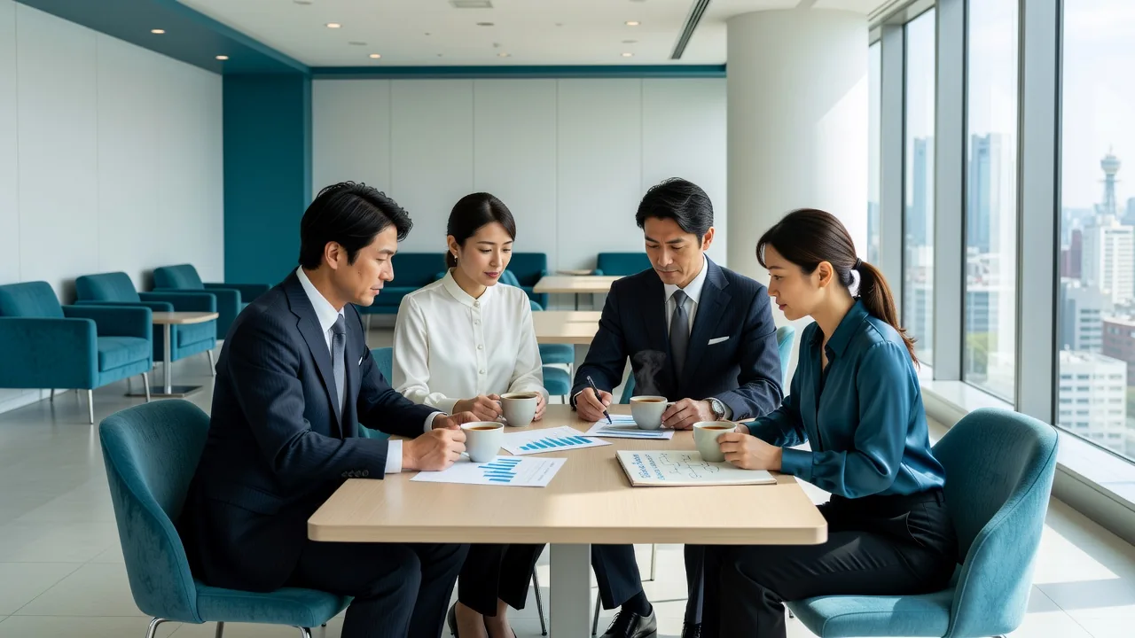 ITの導入方針について話し合うスタッフの様子
