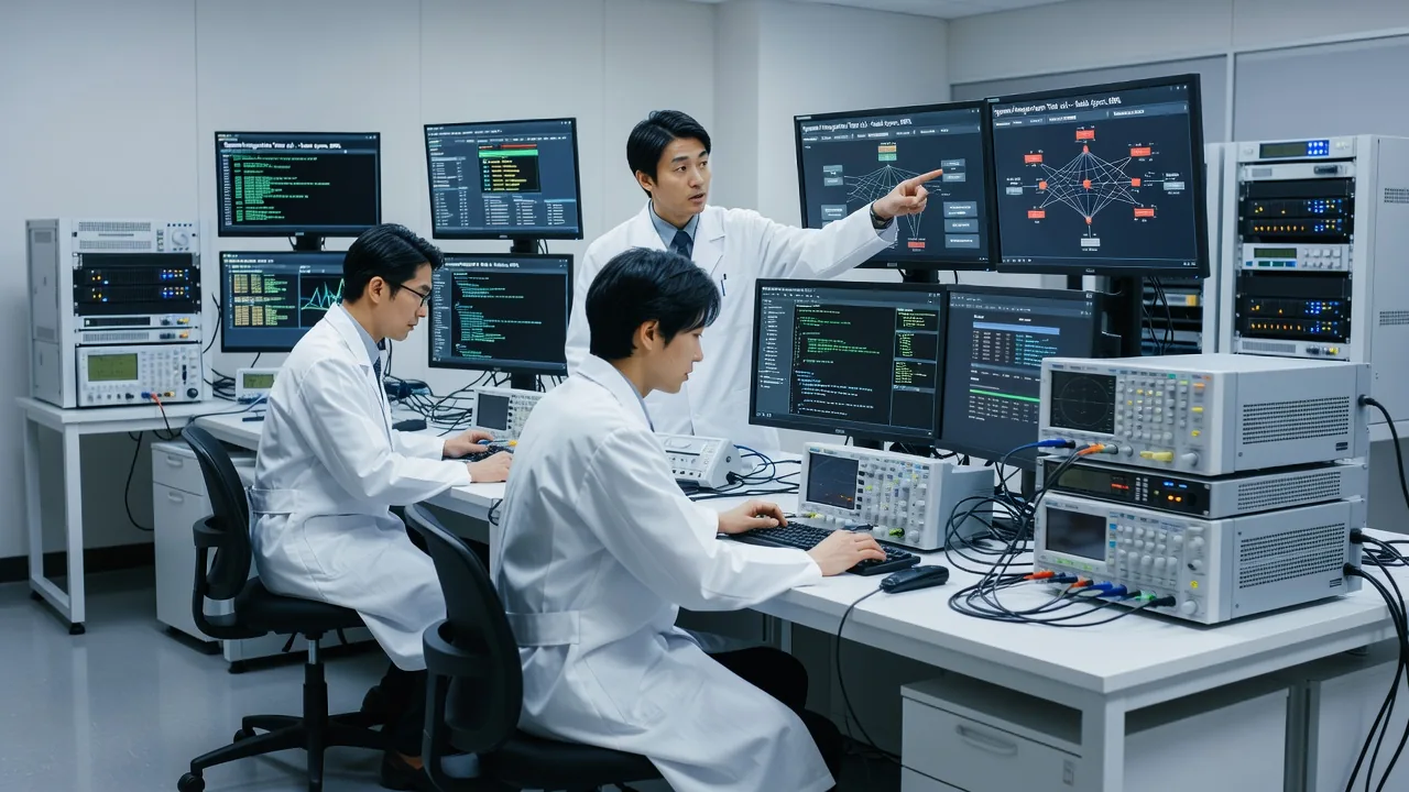 構築したシステムの動作確認テストを行う様子